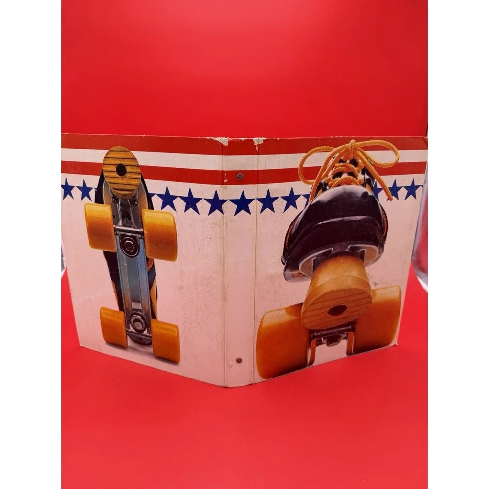 Vintage Roller Skate Photo 3 Ring Binder Notebook Folder Retro Design Disco 80s